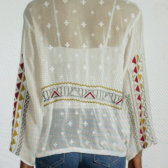 Johnny Was Ezra Embroidered Blouse NWT size L - Picture 3 of 4
